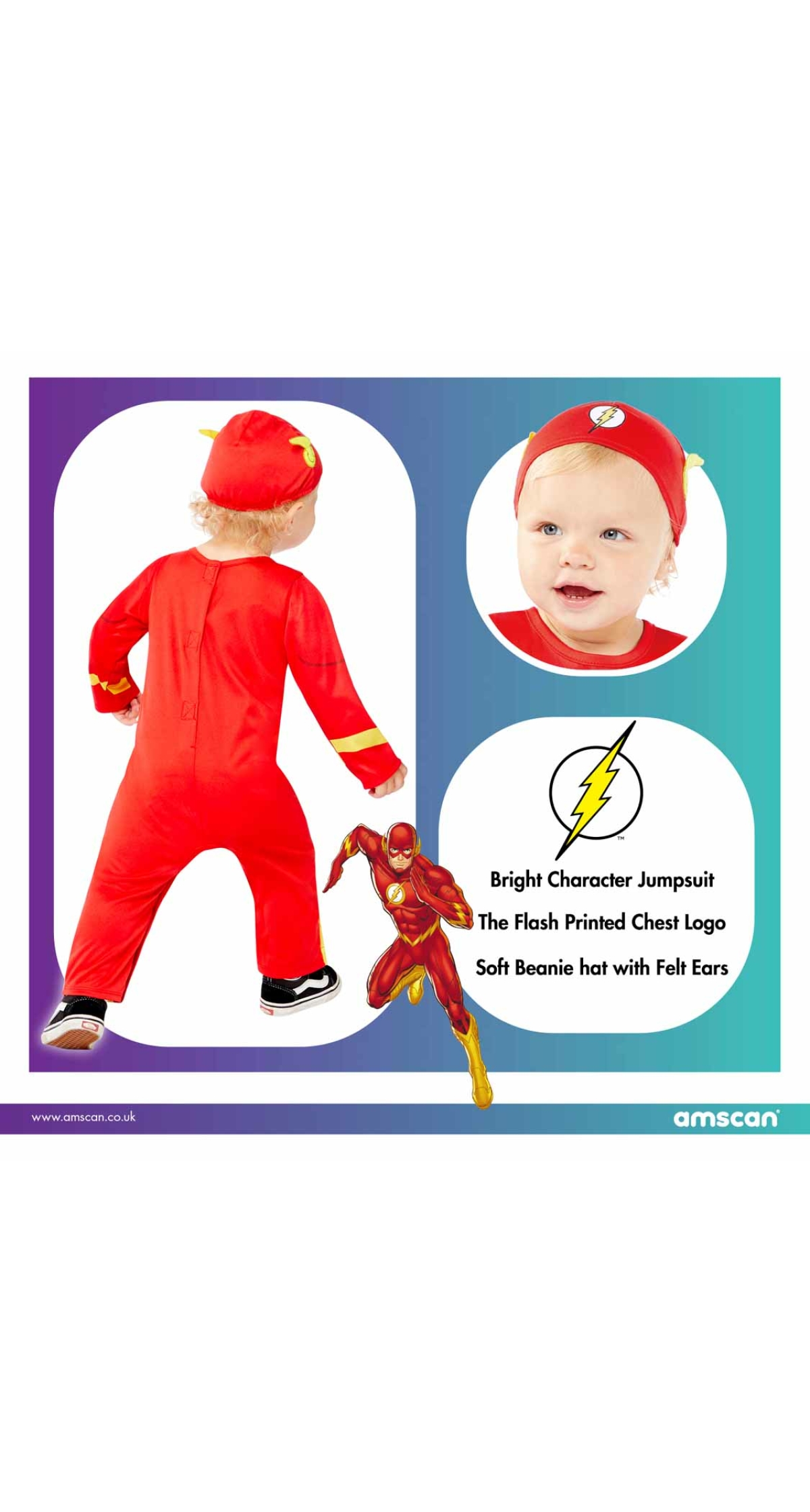 Official Licensed Flash Costume - Age 2 to 3 Years