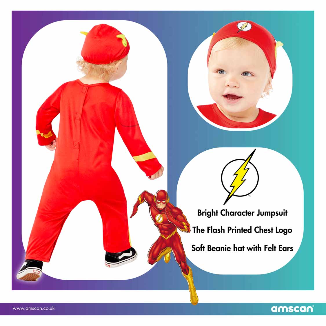 Official Licensed Flash Costume - Age 2 to 3 Years