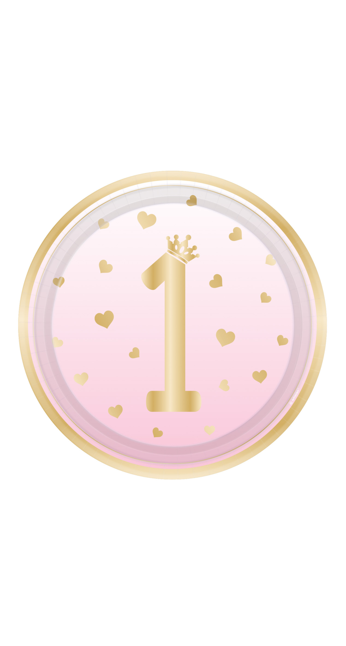 1st Birthday Pink Ombre Paper Plates 22.8cm – 8pk