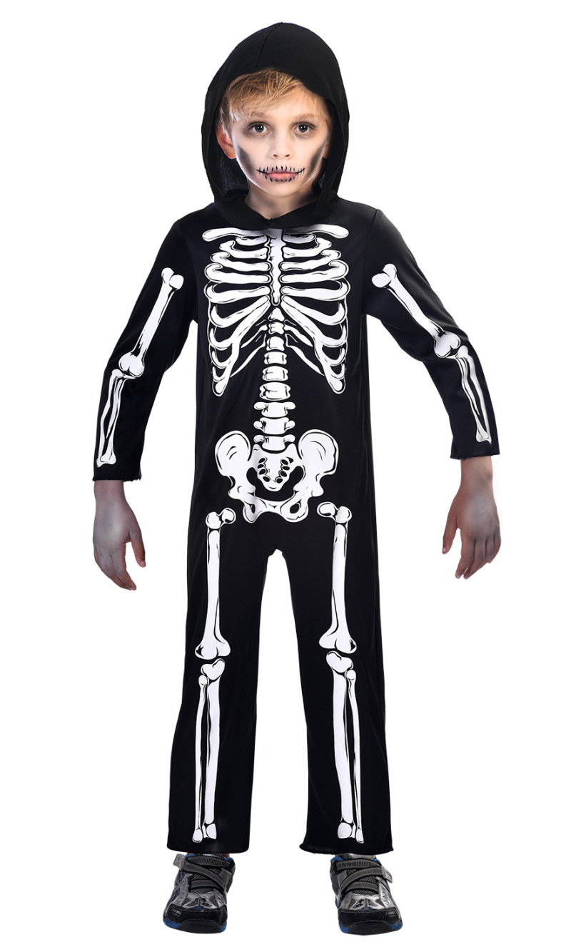 Hoodie Skeleton Costume - Age 3 to 4 Years