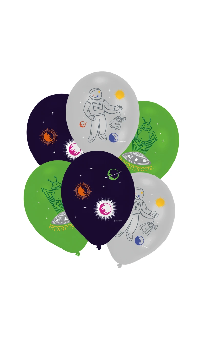 Space Party Latex Balloons 27.5cm / 11" - 6pk