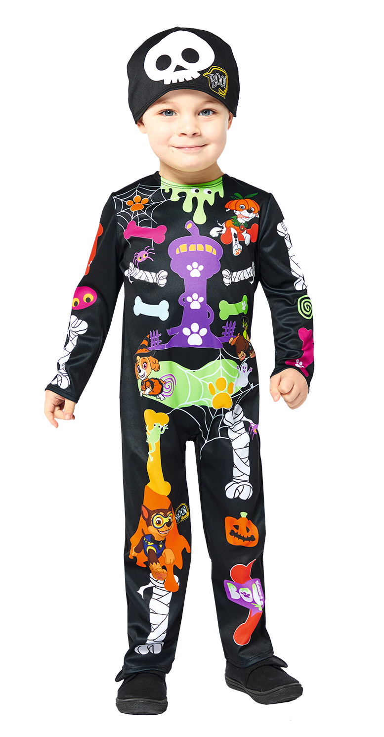 Licensed Paw Patrol Skeleton Halloween Costume - Age 3 to 4 Years