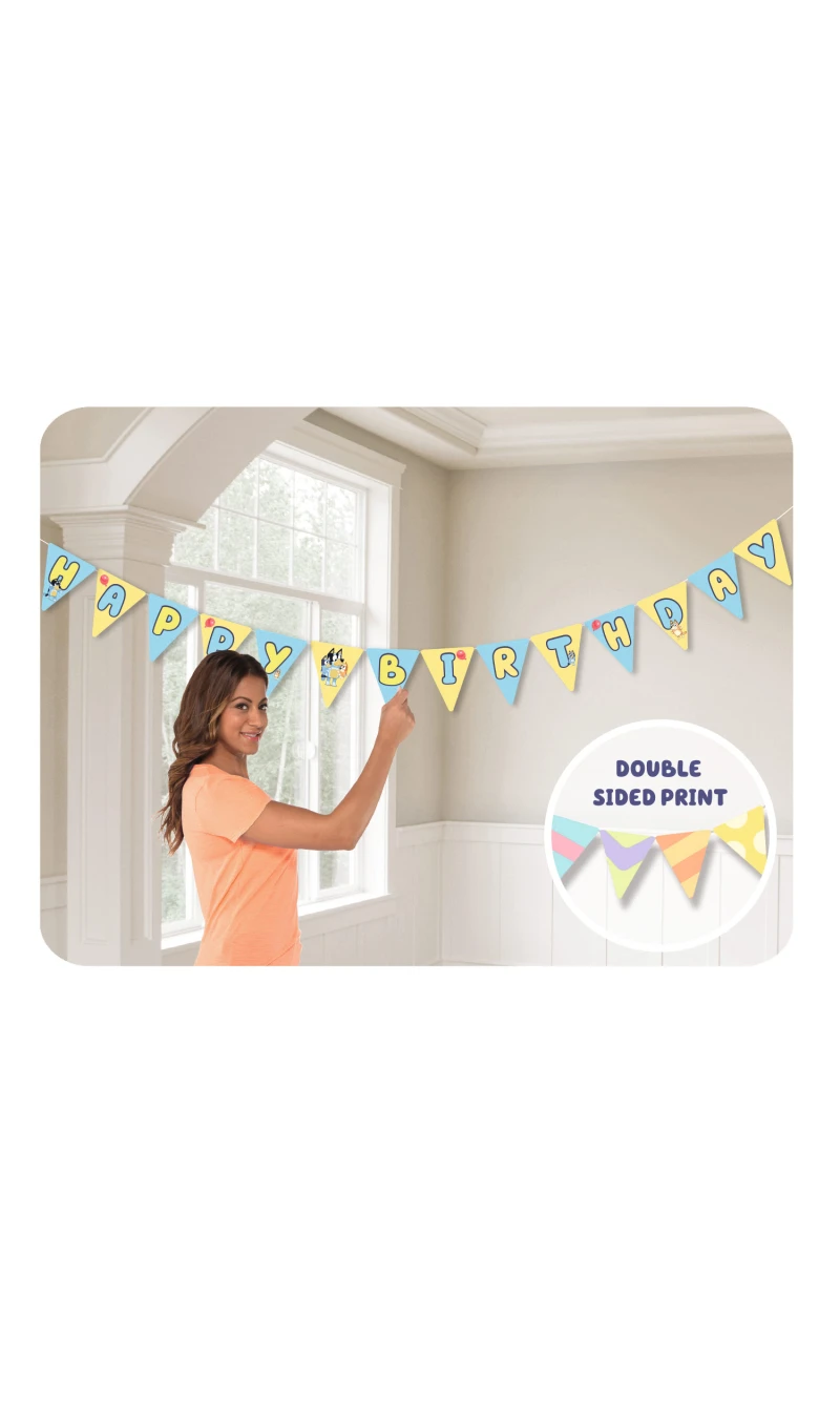 Bluey Bunting Paper Flag Banner 