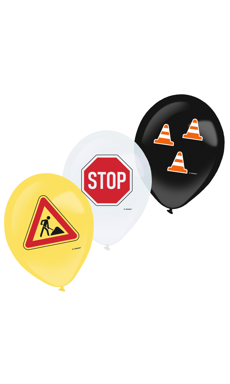 Construction Party Latex Balloons 11 Inch - 6pk