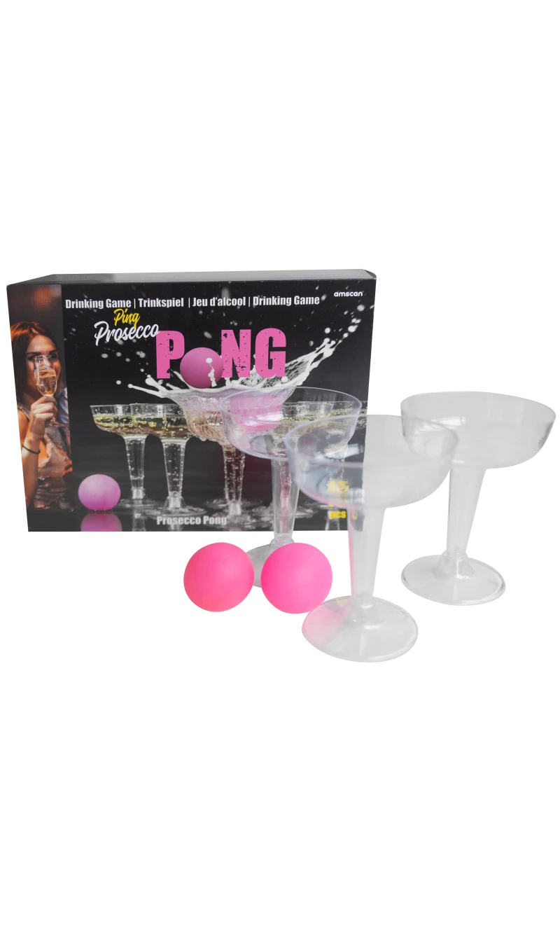 Drinking Game Prosecco Pong with 12 Cups & 3 Balls
