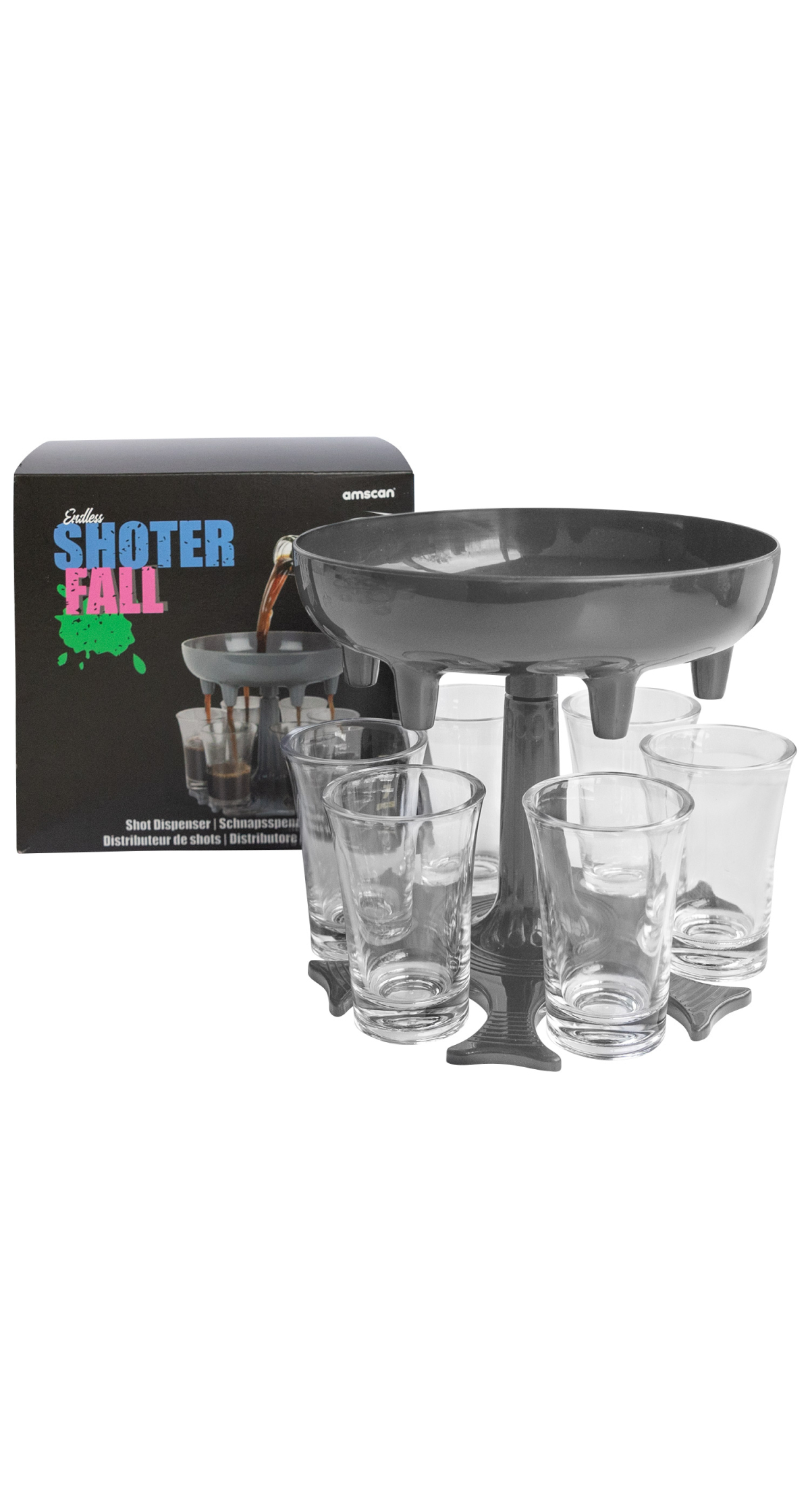 Drinking Game Shot Dispenser with 1 Dispenser & 6 Cups