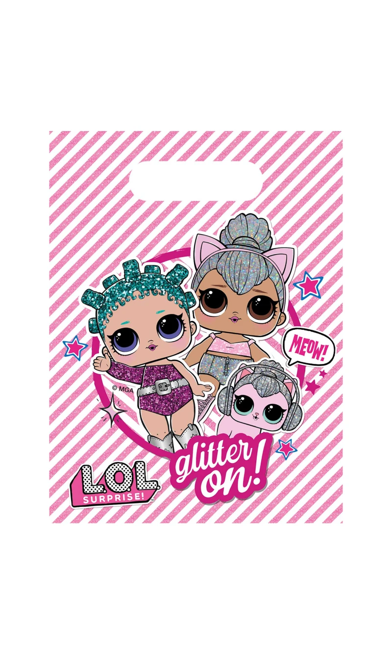 LOL Glitterati Plastic Party Bags - 6pk
