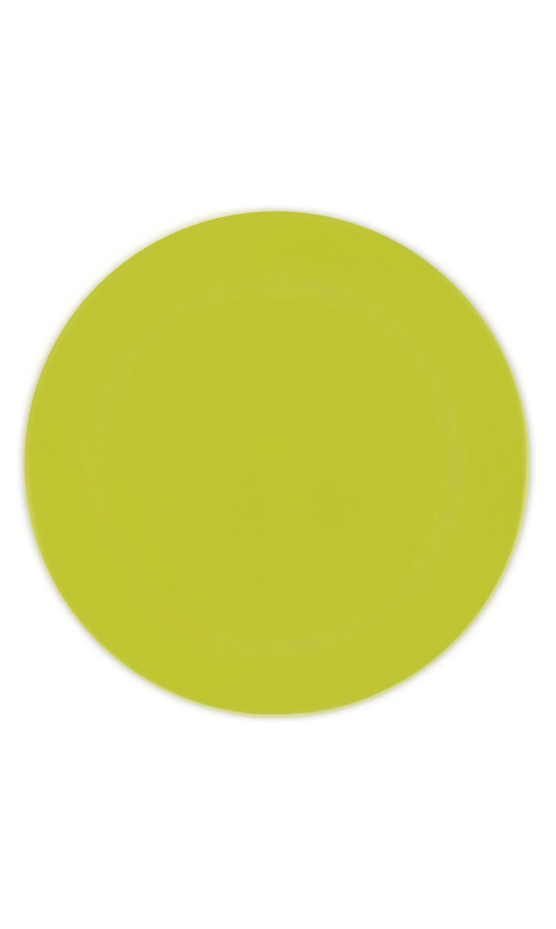 Solid Colour Lime Green Reusable Plates 25cm - 2pk