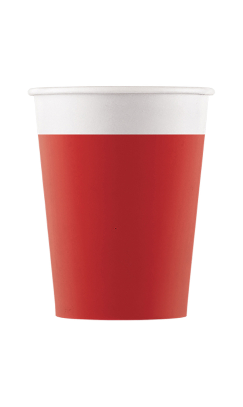Red FSC Paper Cups 200ml - 8pk