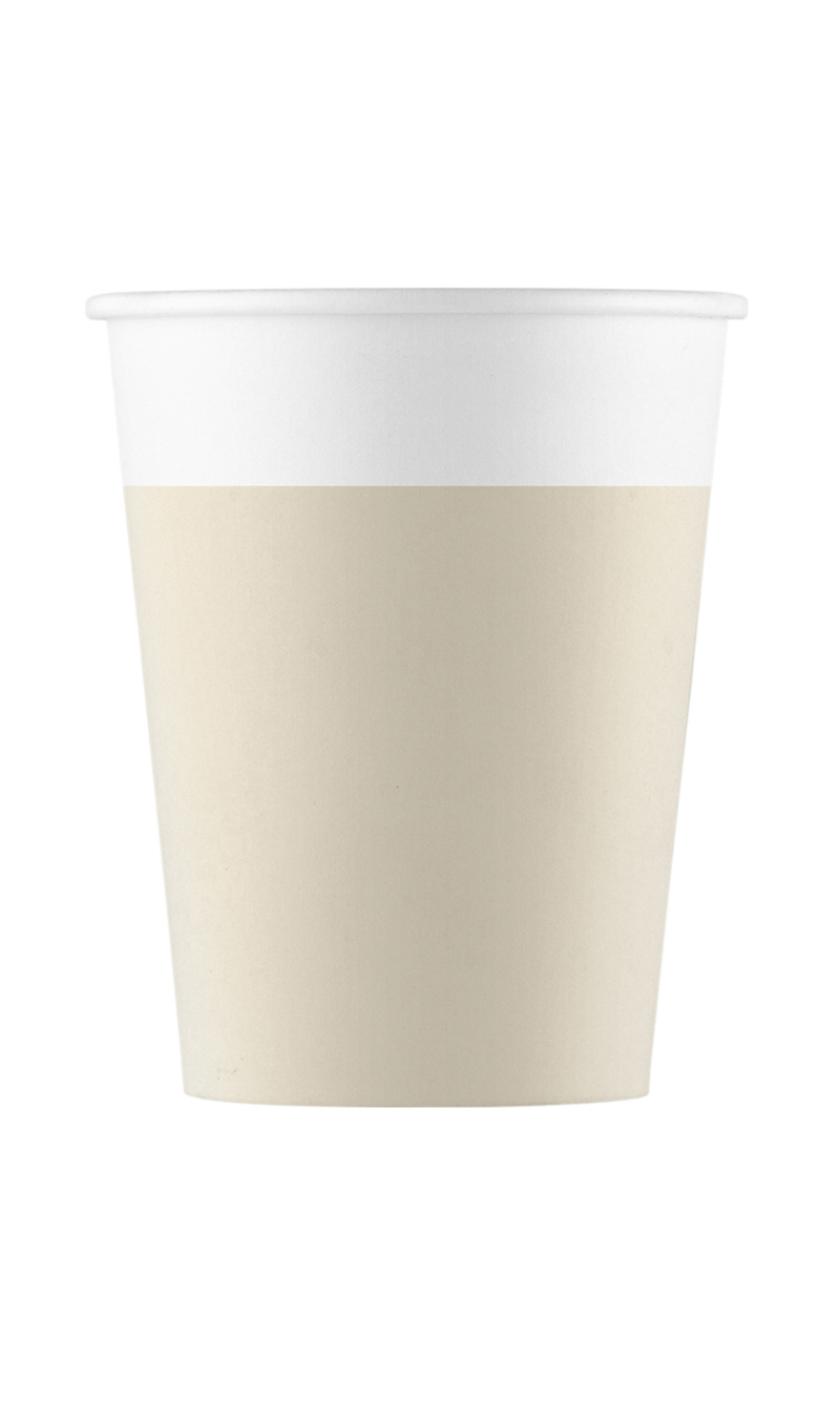 Beige FSC Paper Cups 200ml - 8pk