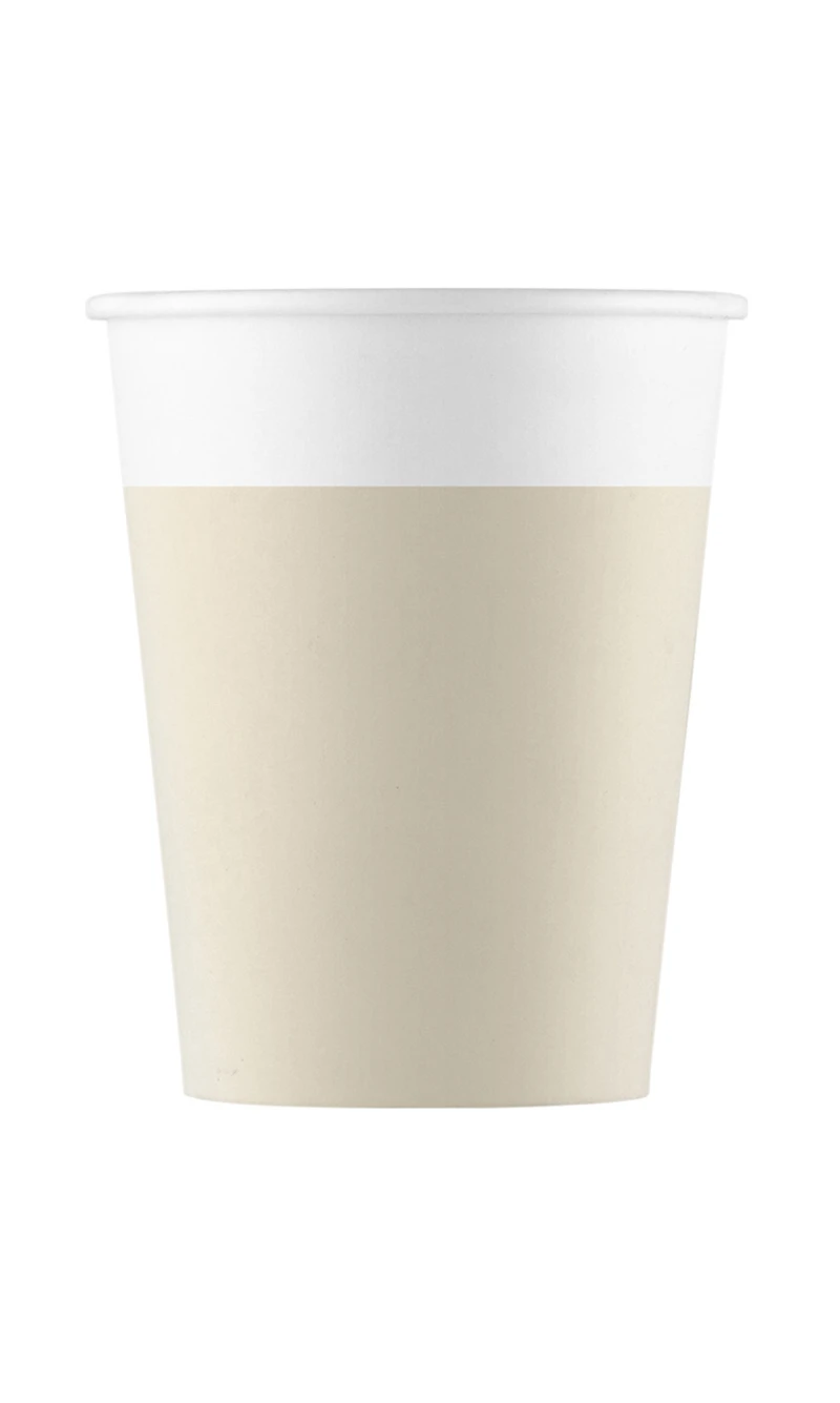Beige FSC Paper Cups 200ml - 8pk