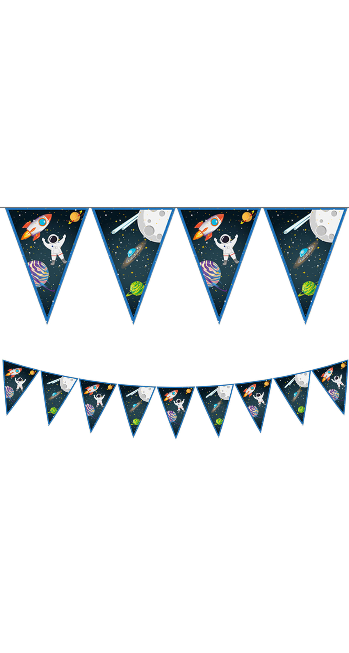 Rocket Space FSC Paper Triangle Flag Banner (9 flags) - 1pk