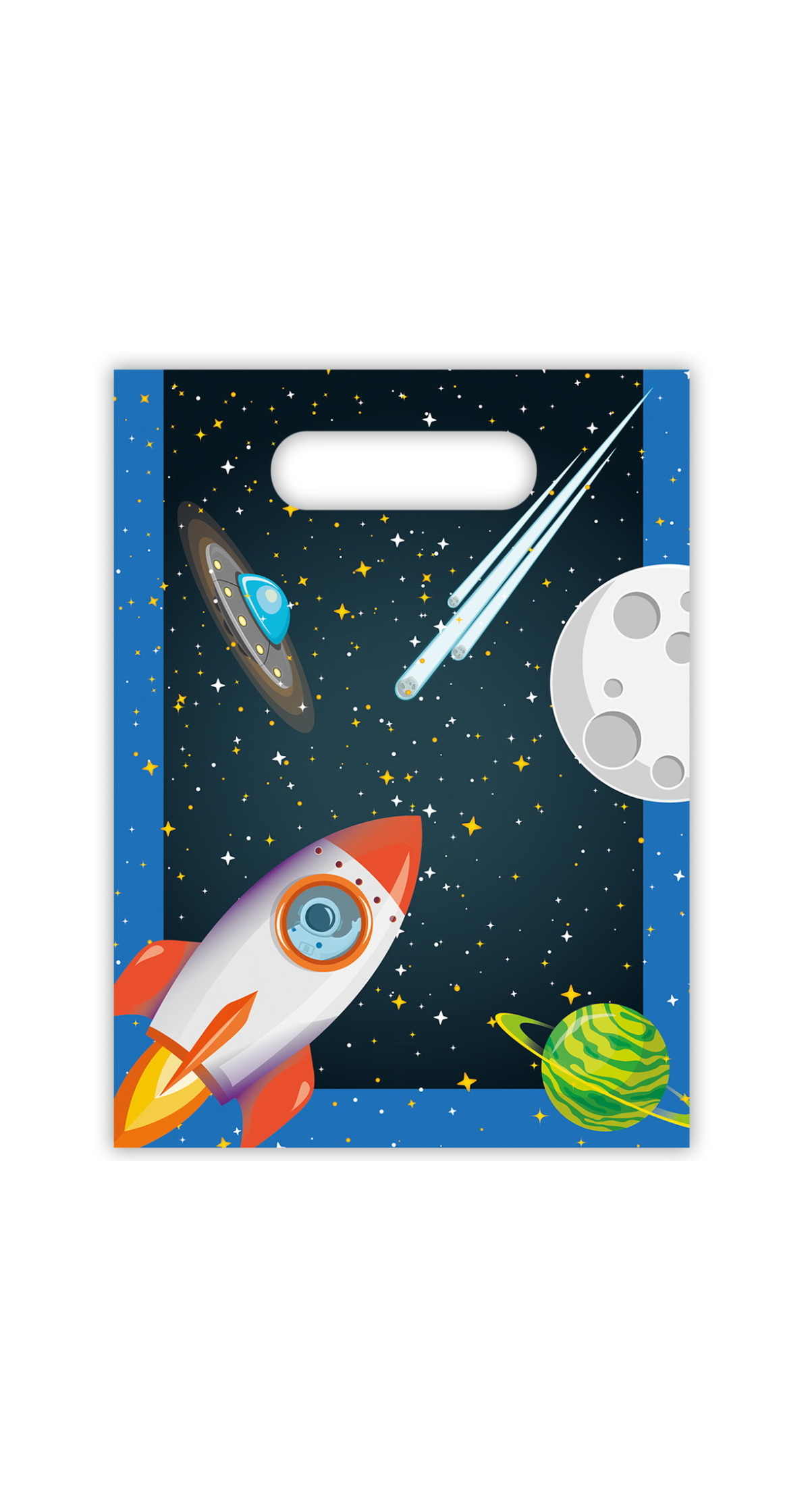 Rocket Space Plastic Party Bags - 6pk