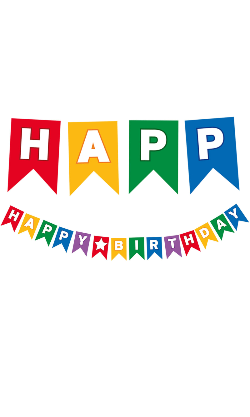 Rainbow Party FSC Paper Pennant Banner "Happy Birthday" - 1pk