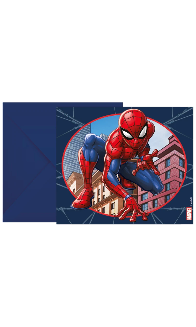 Spider-Man Crime Fighter FSC Invitations & Envelopes - 6pk