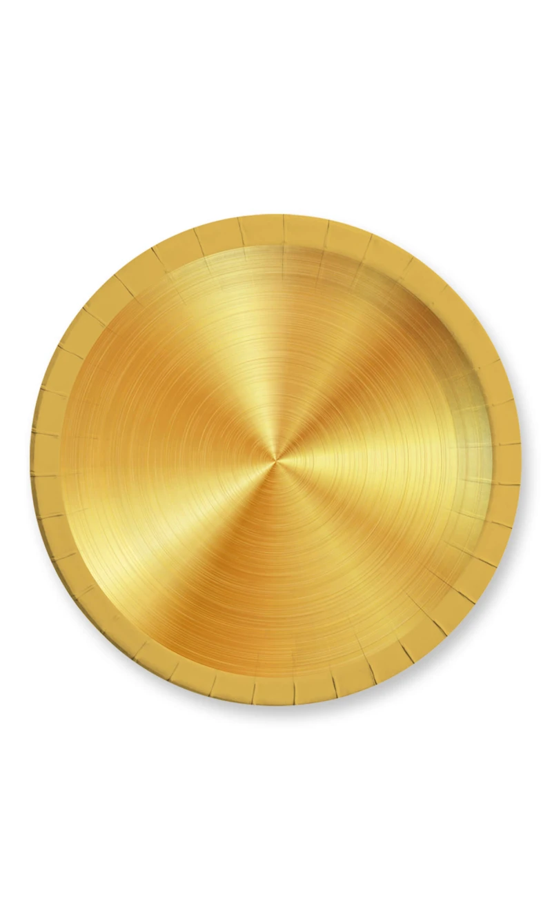 Gold FSC Paper Plates Large 23cm - 8pk