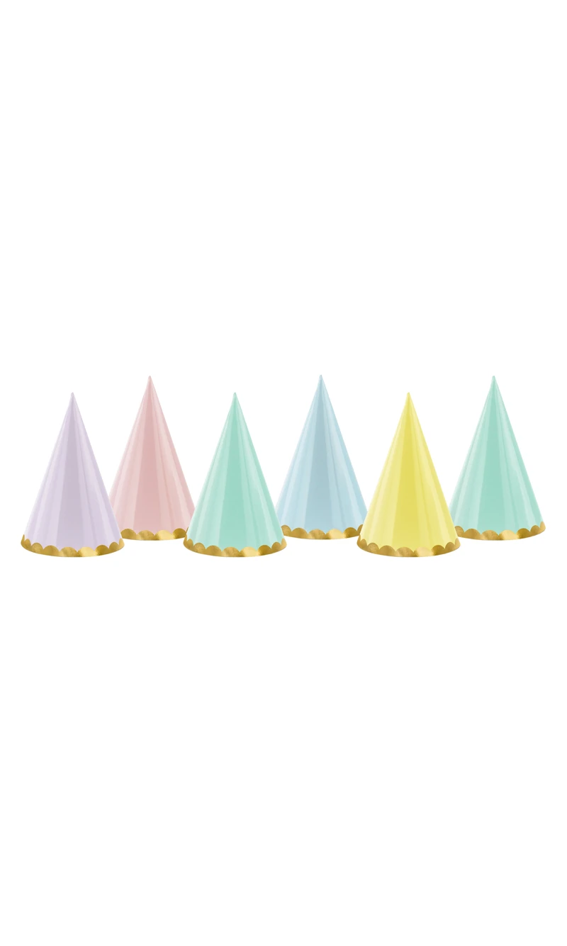 Party Hats Yummy, Mix, 16cm (1pkt / 6pc)