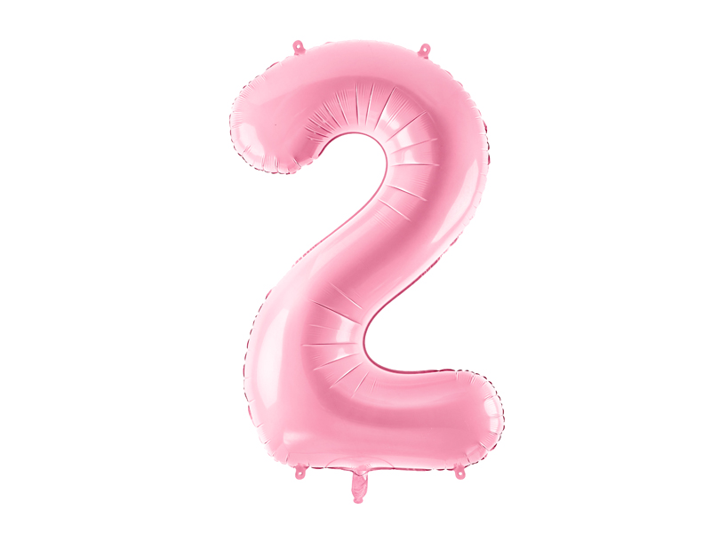 34 Inch Foil Balloon Number 2 – Light Pink