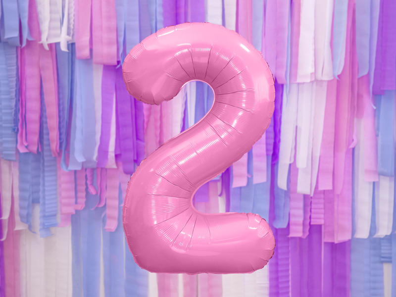 34 Inch Foil Balloon Number 2 – Light Pink