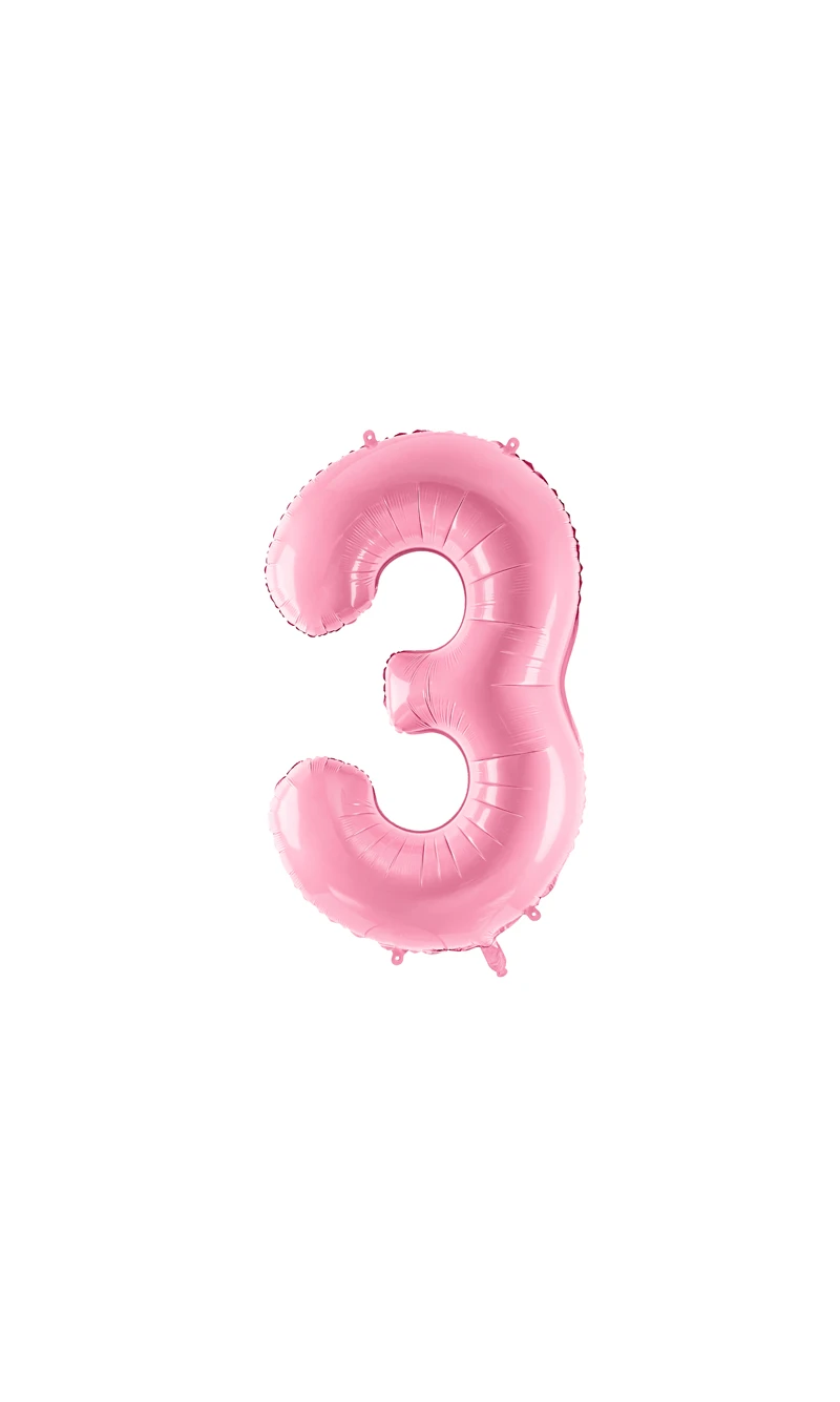 34 Inch Foil Balloon Number 3 – Light Pink