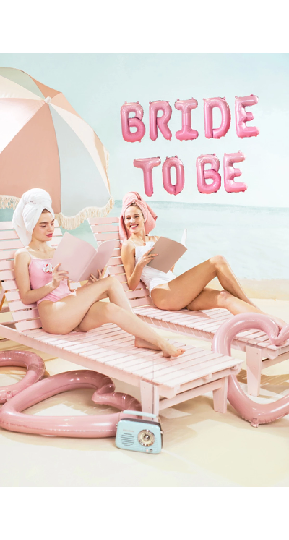 Foil Balloon Bride To Be, 350x45cm, Pink