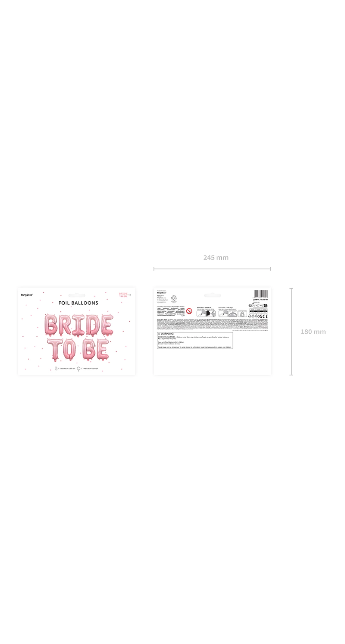 Foil Balloon Bride To Be, 350x45cm, Pink