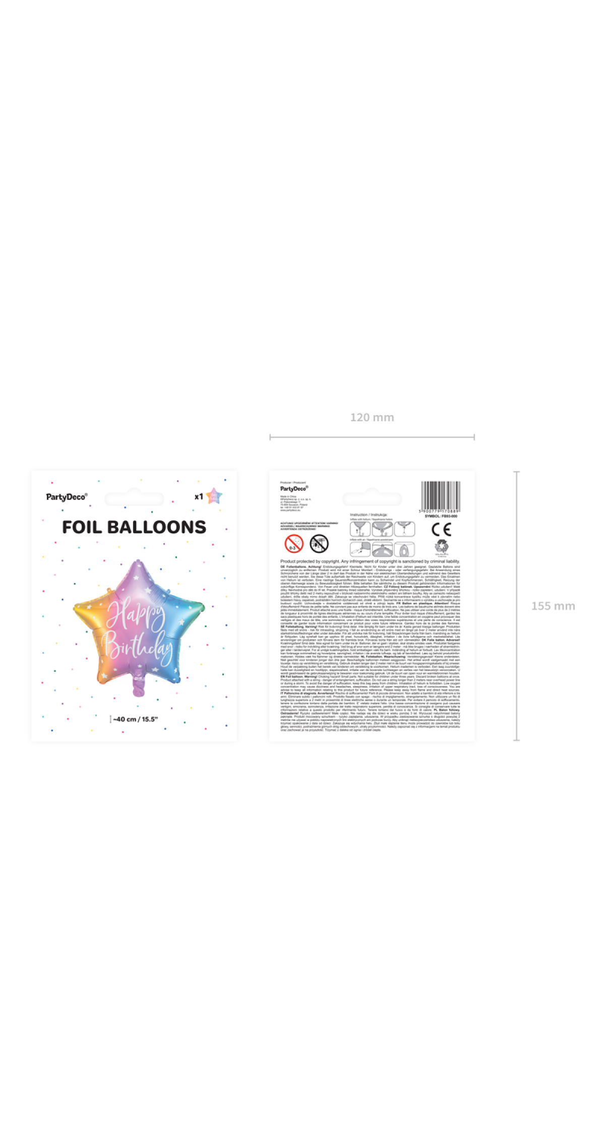Foil Balloon Happy Birthday - 40cm
