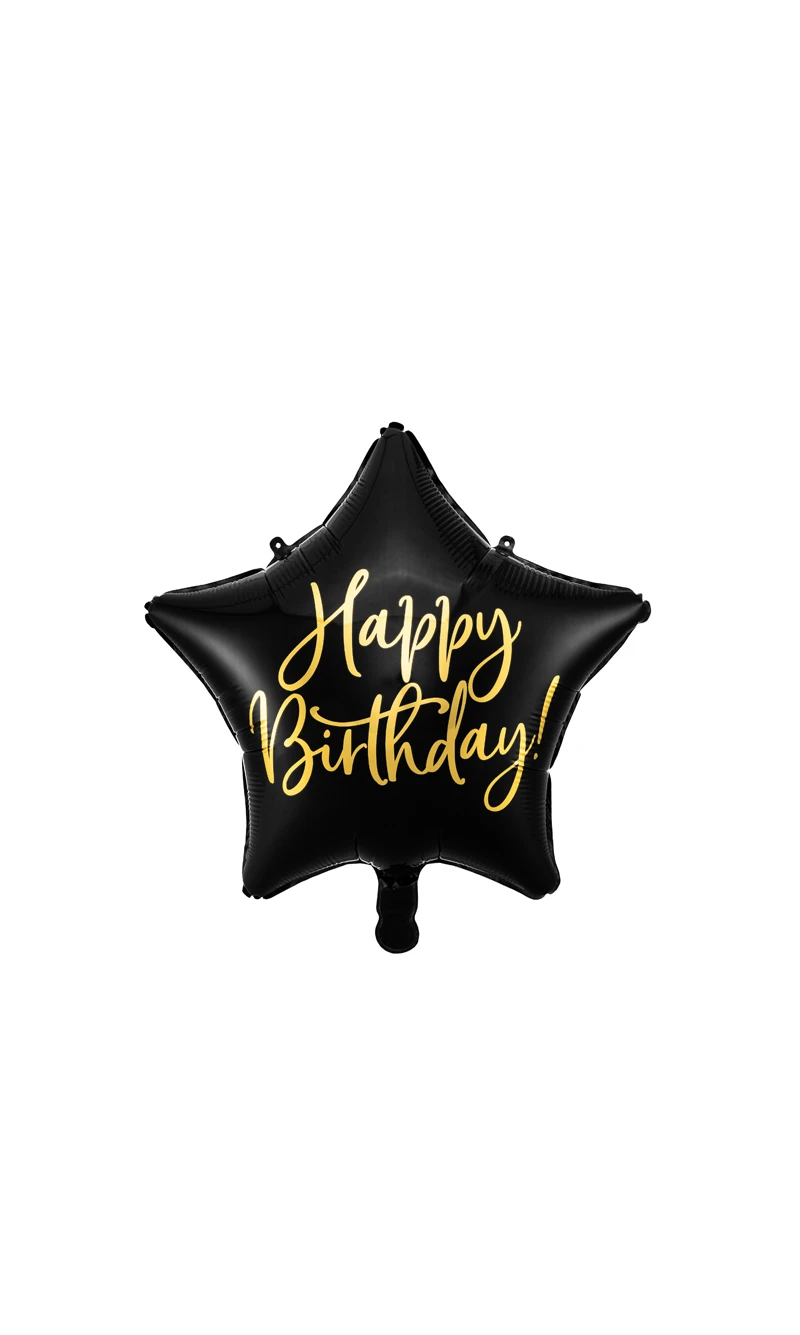 Foil Balloon Happy Birthday, 40cm, Black