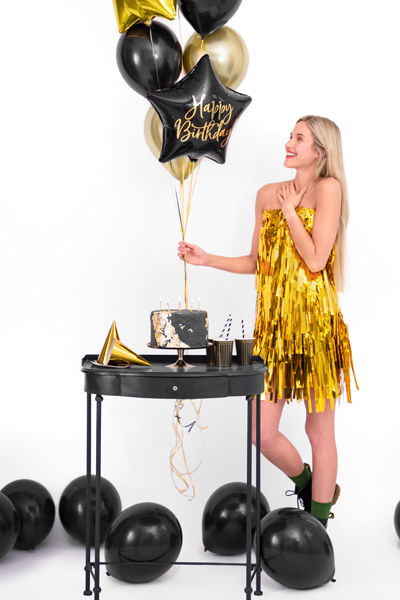Foil Balloon Happy Birthday, 40cm, Black