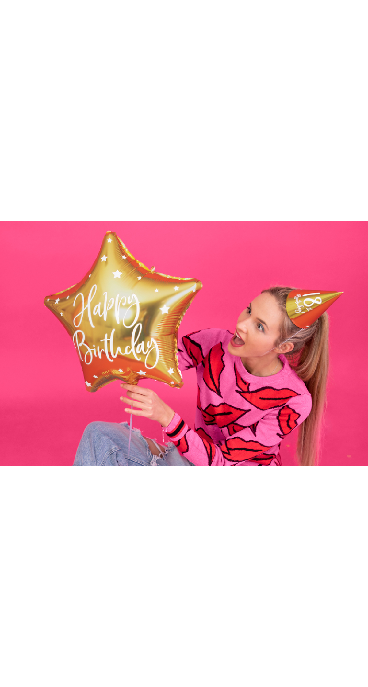 Foil Balloon Happy Birthday, 40cm, Gold