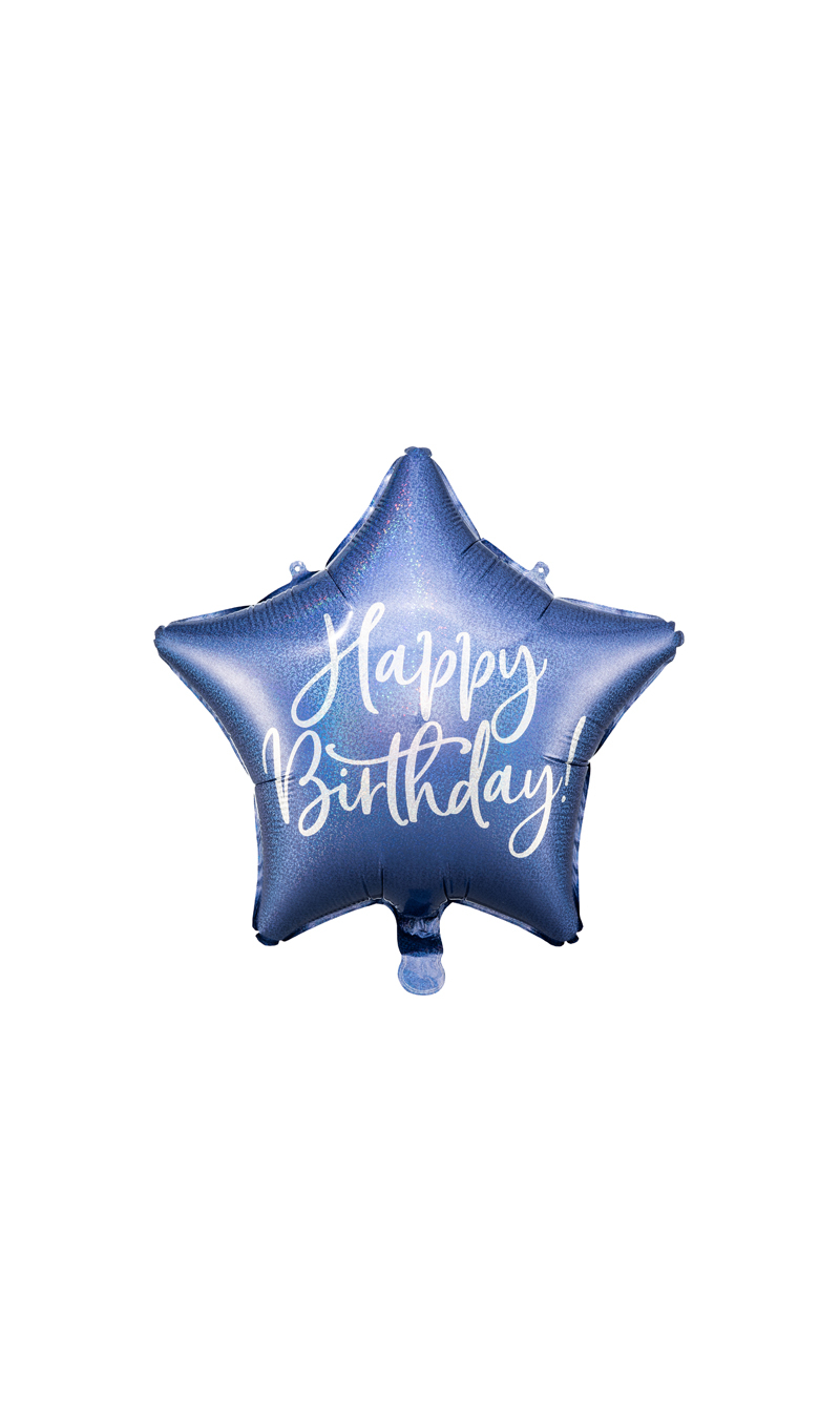 Foil Balloon Happy Birthday, 40cm, Navy Blue
