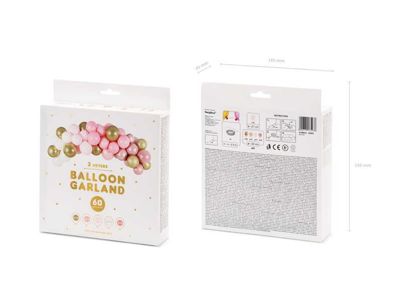 Balloon Garland - Pink, 200cm (1pkt / 60pc)