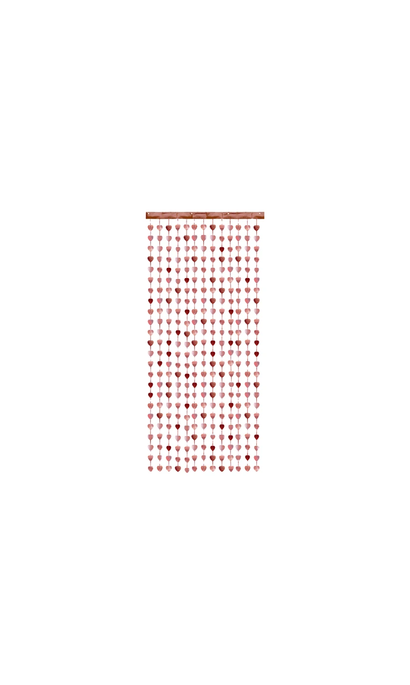 Party Curtain - Hearts, Rose Gold, 100x245cm