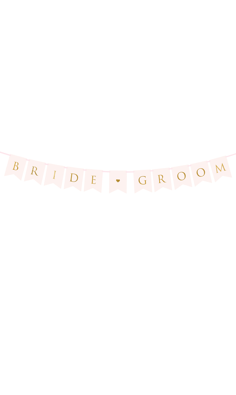 Banner Bride Groom, Light Pink, 15x155cm