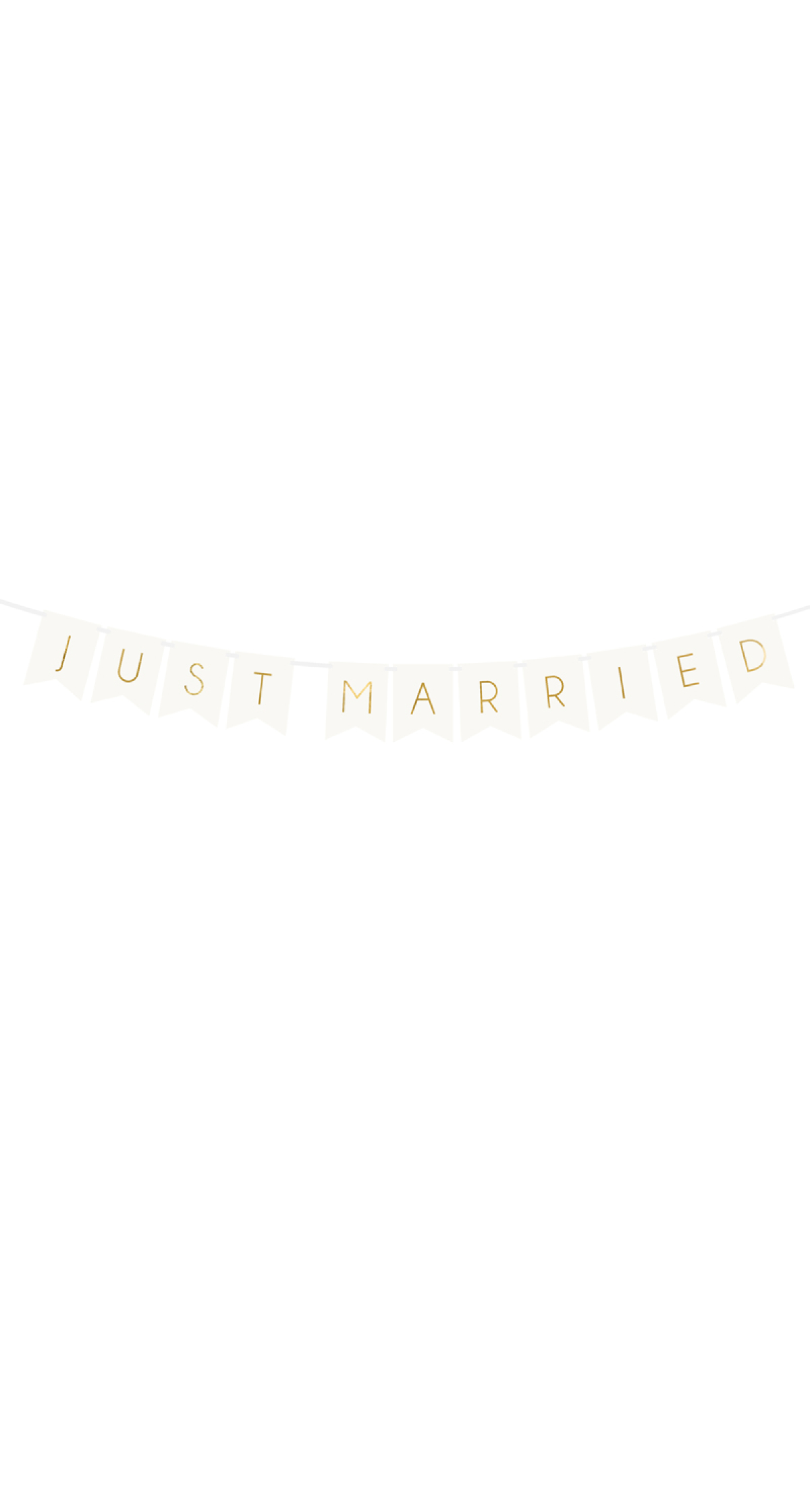Banner Just Married, White, 15x155cm
