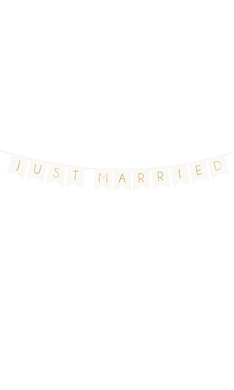 Banner Just Married, White, 15x155cm