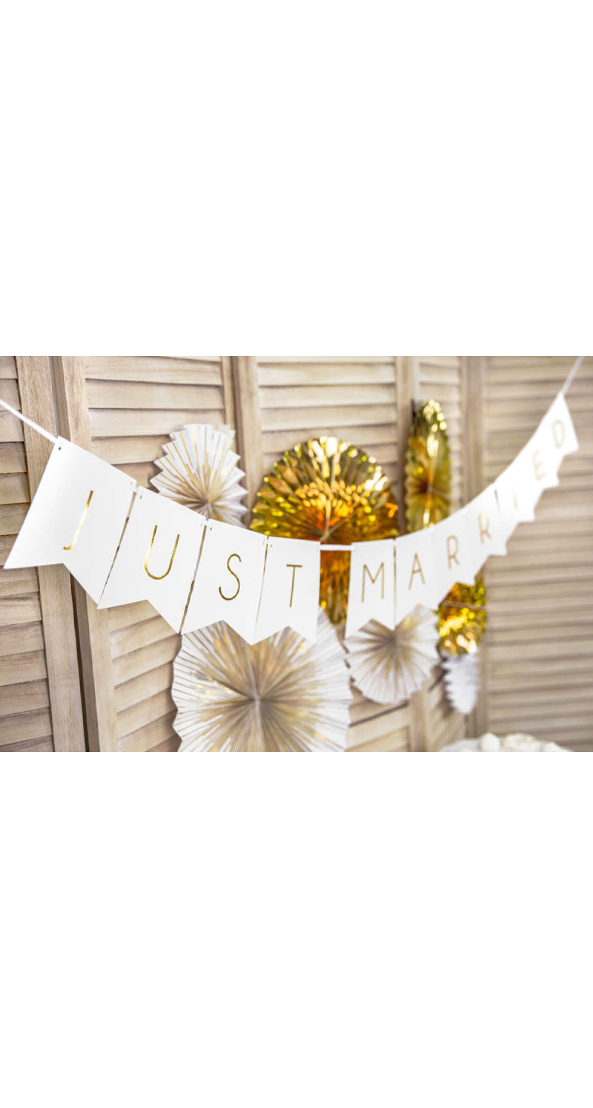 Banner Just Married, White, 15x155cm