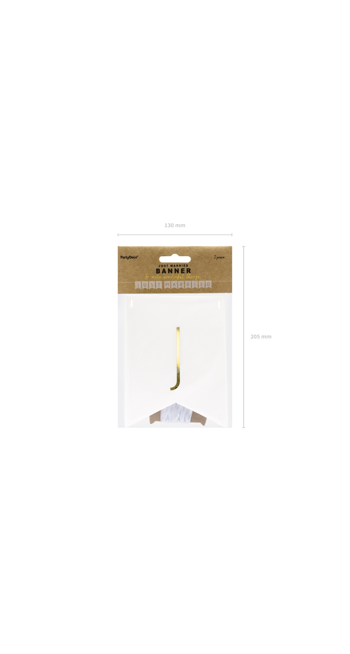 Banner Just Married, White, 15x155cm