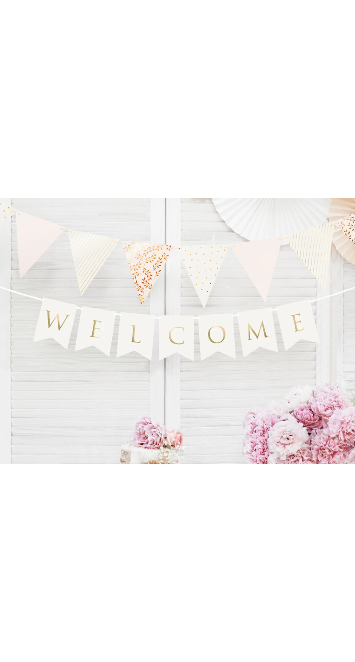 Banner Welcome, White, 15 x 95 cm