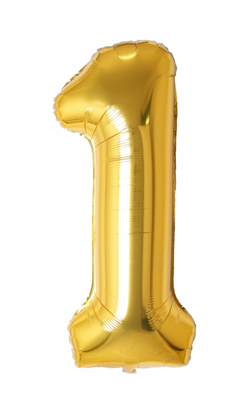 34 Inch Foil Balloon Number 1 - Gold