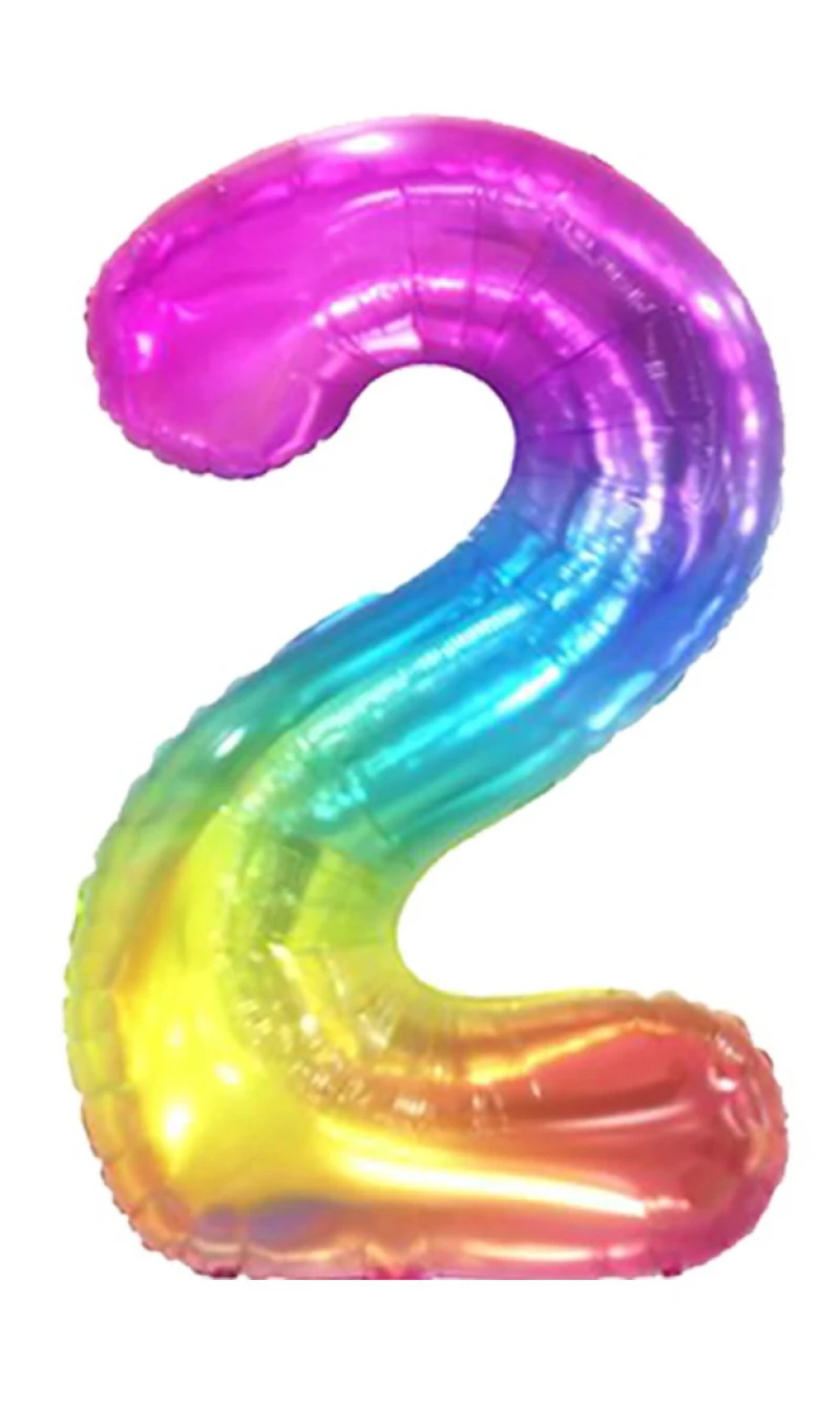 34 Inch Foil Balloon Number 2 - Gradient