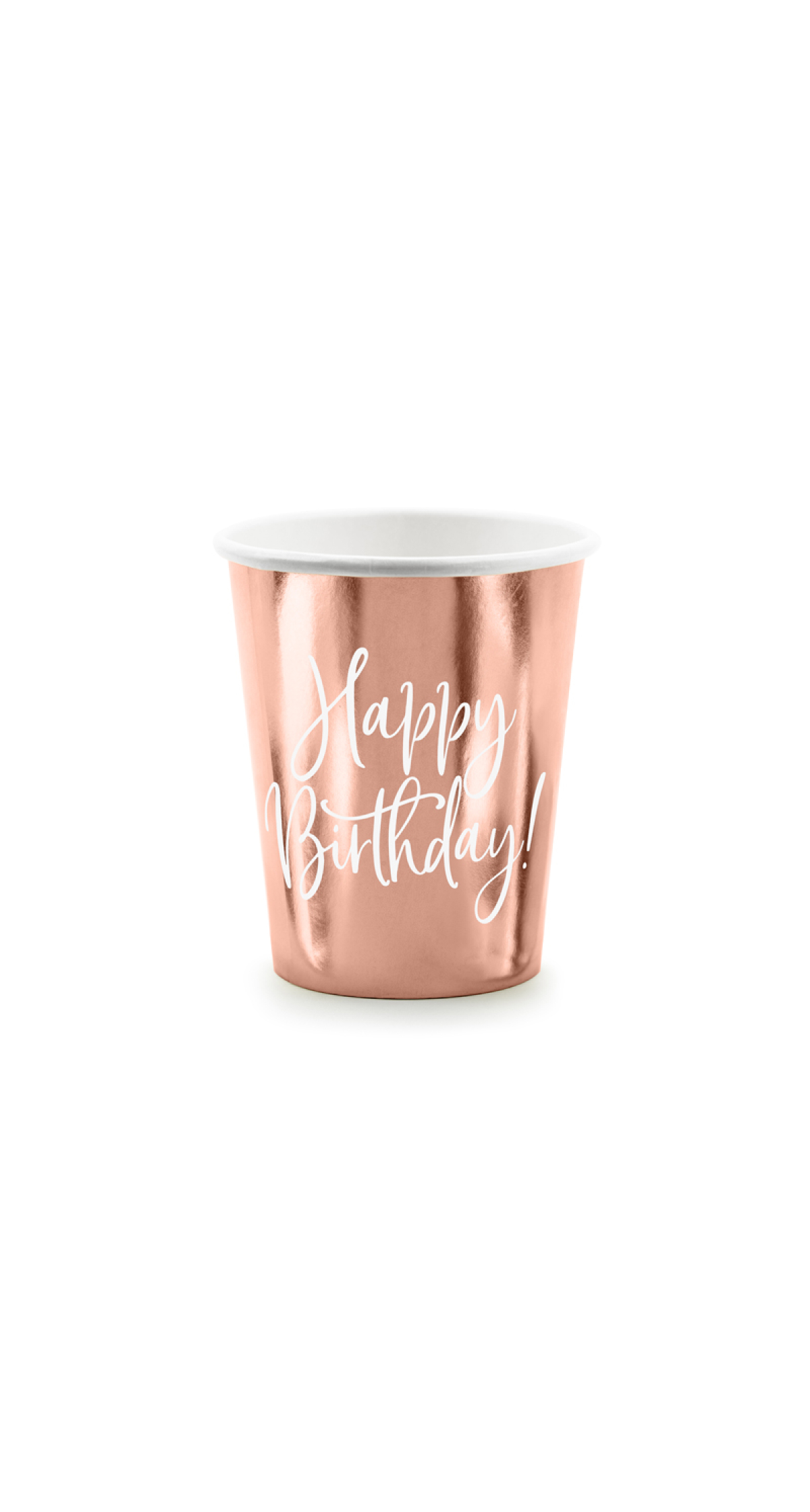 Cups Happy Birthday!, Rose Gold, 260ml (1pkt / 6pc)