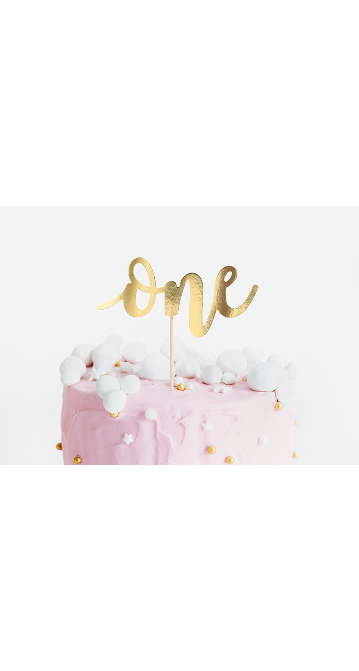 Cake Topper One, Gold, 19cm