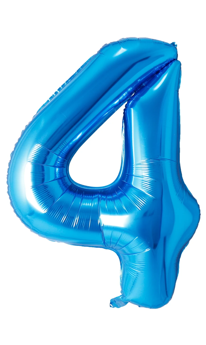 34 Inch Foil Balloon Number 4 - Blue