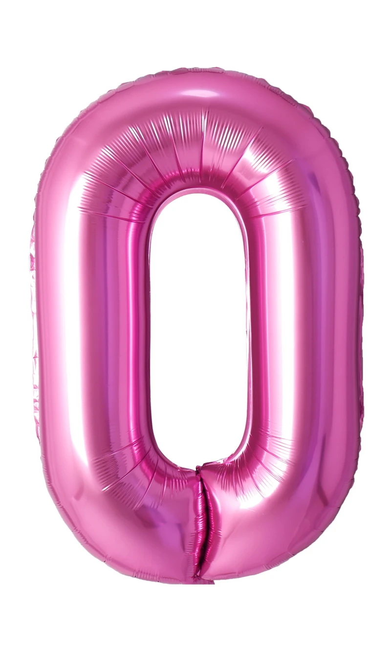 34 Inch Foil Balloon Number 0 - Pink