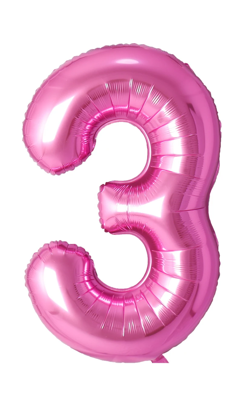34 Inch Foil Balloon Number 3 - Pink