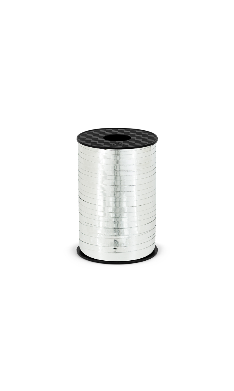 Plastic Ribbon, Silver, 5mm/225M