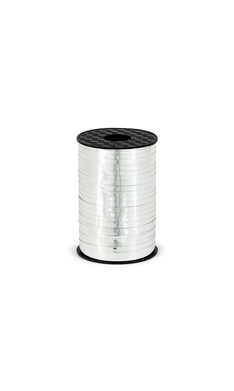 Plastic Ribbon, Silver, 5mm/225M