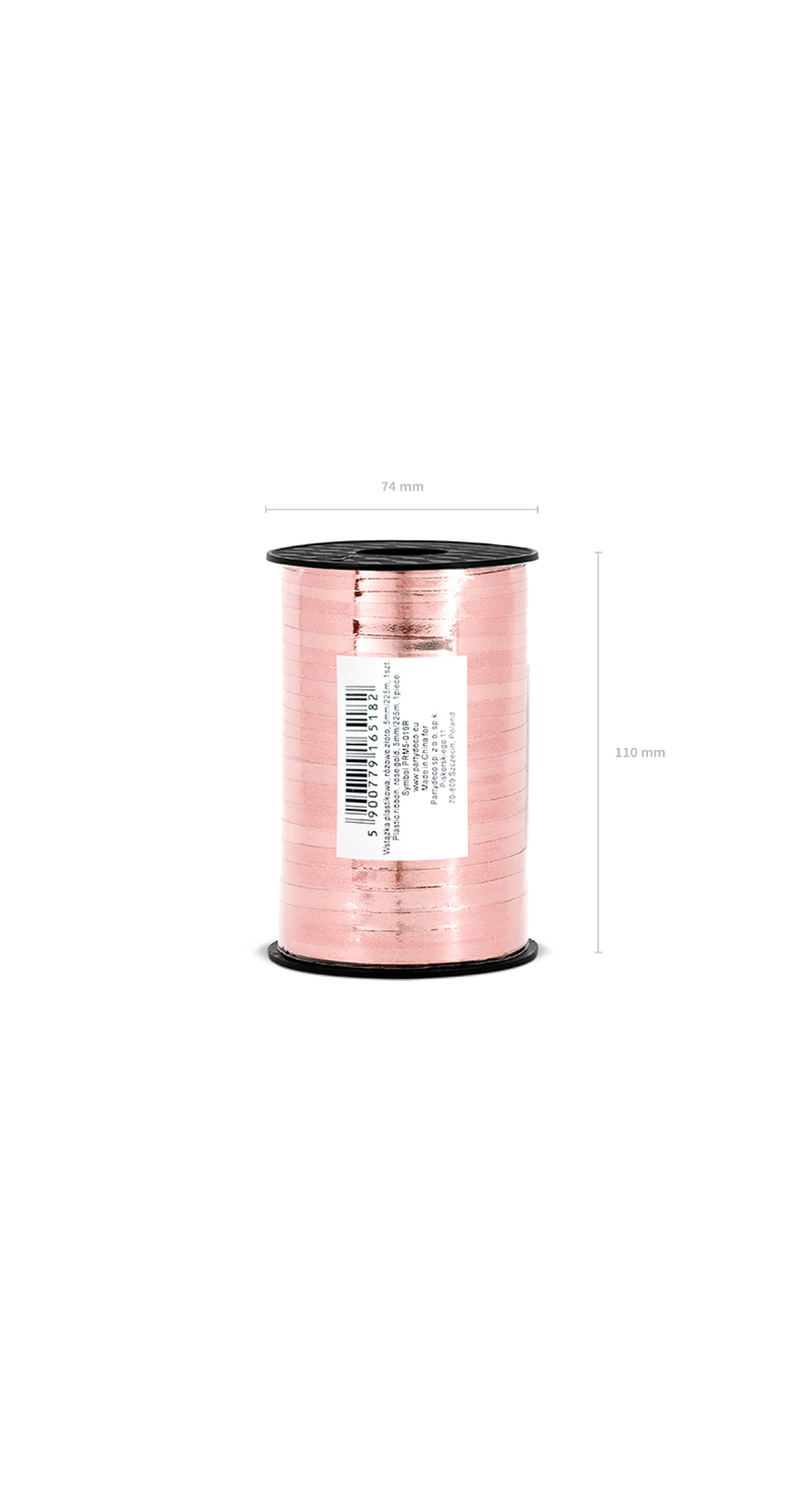 Plastic Ribbon, Rose Gold, 5mm/225M