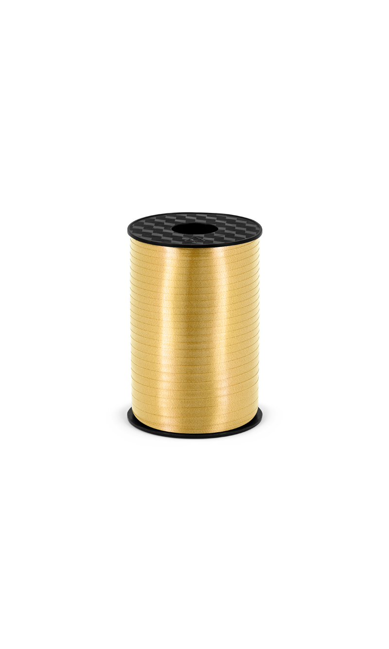 Plastic Ribbon, Gold, 5mm/225M